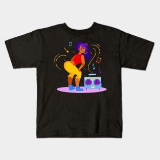 Girl dancing on loud music Kids T-Shirt